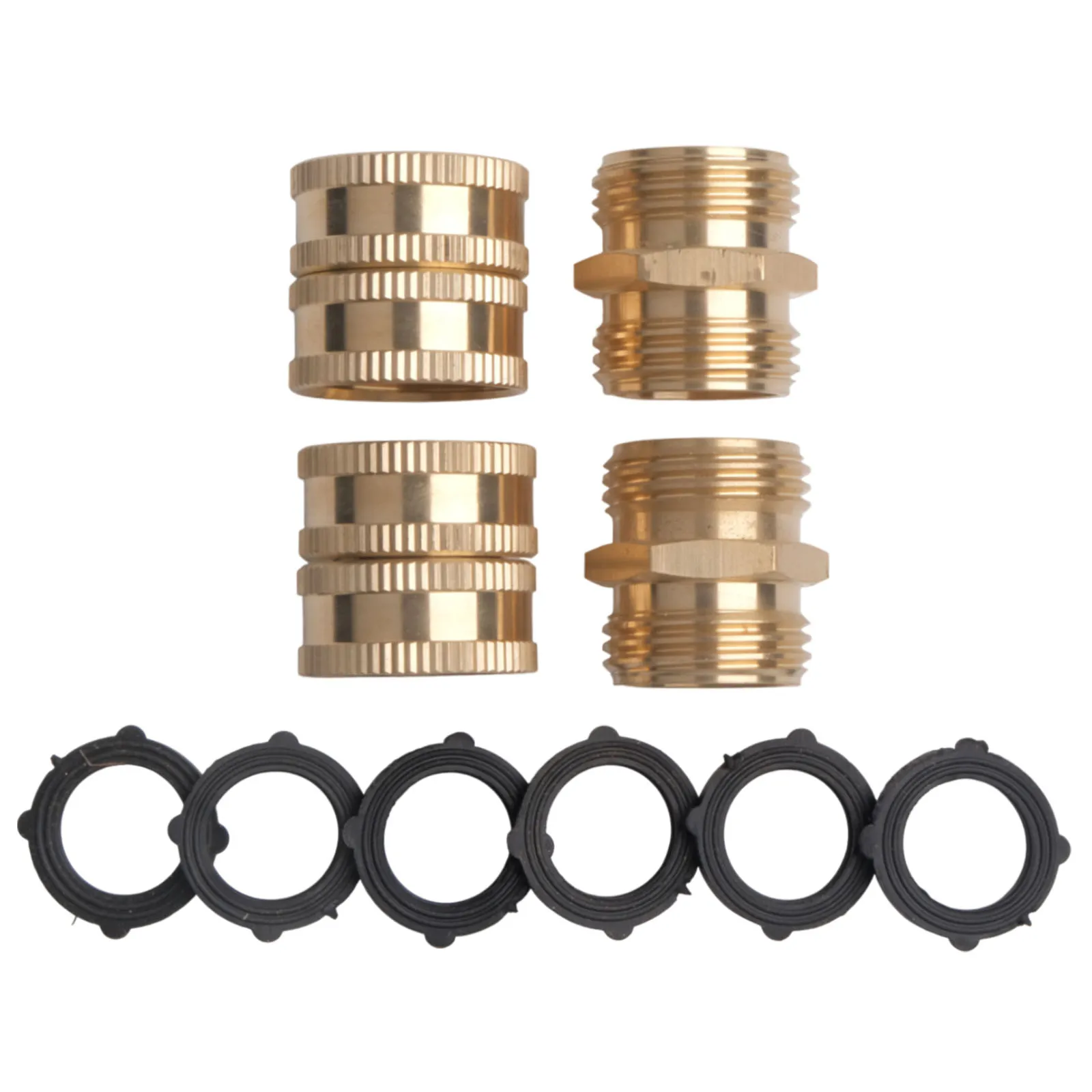 Brand New Connector Hose Parts Brass Female To Female Male To Male 1 Set 3/4 \\\\\\\