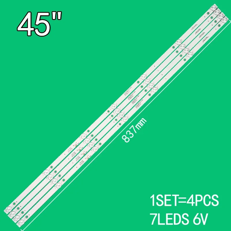 

4PCS 7LEDs 6V 837mm For 45" TV 45D3506V2W7C1B83714M MS-L2770 V4 45A1