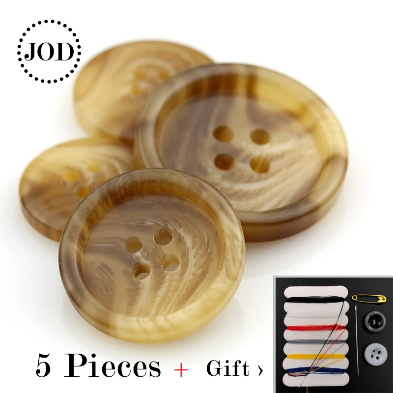 5PCS 15-30mm Resin Fashion Buttons for Clothing Coat Suit Crafts Plastic Button Decorative Scrapbooking Sewing Accessories JODc