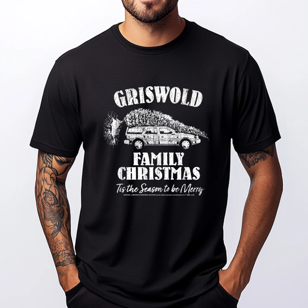 

National Lampoon Christmas Vacation Tis The Season Car Grey Shirt Graphic Tee Luxury Clothes Men Slogan
