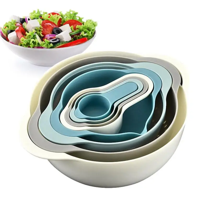 Cooking Measuring Set Colorful Heat-Resistant Mixing Bowl Set Space Saving Nesting Mixing Bowls For Kitchen Baking Cooking