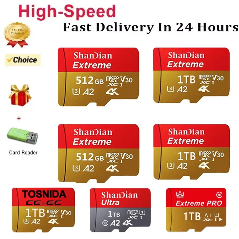 Original Memory Card 512GB Memory Card 1TB SD Card Large Capacity Flash Cards High speed Flash drive for PC/Phone/Camera/Mac