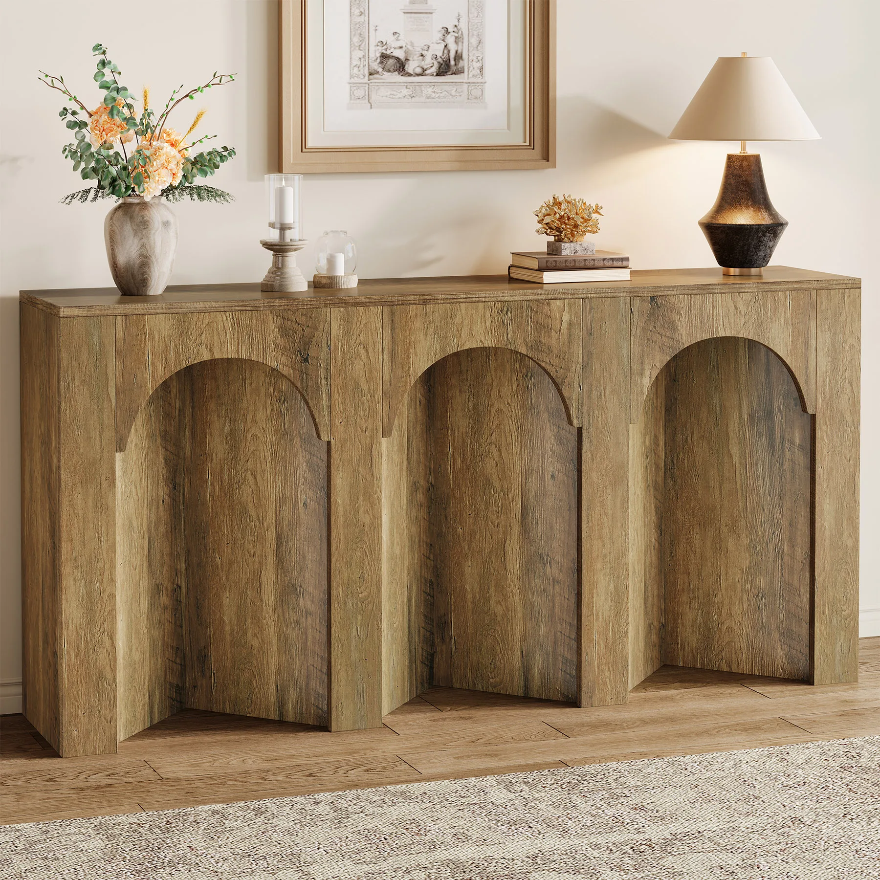 

Tribesigns 63-Inch Long Sofa Console Table, Farmhouse Narrow Entryway Table for Hallway, Foyer, Entrance, Living Room