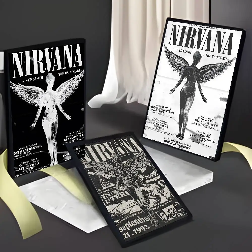 ملصق لوحة ملصق Rock Band A-N-Nirvana مع مطبوعات هدية تزيين غرفة النوم وغرفة المعيشة