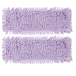 Cabeças de substituição planas Mop Pads, Pano para piso molhado ou seco, Chenille de limpeza reutilizável, cozinha doméstica e escritório, roxo