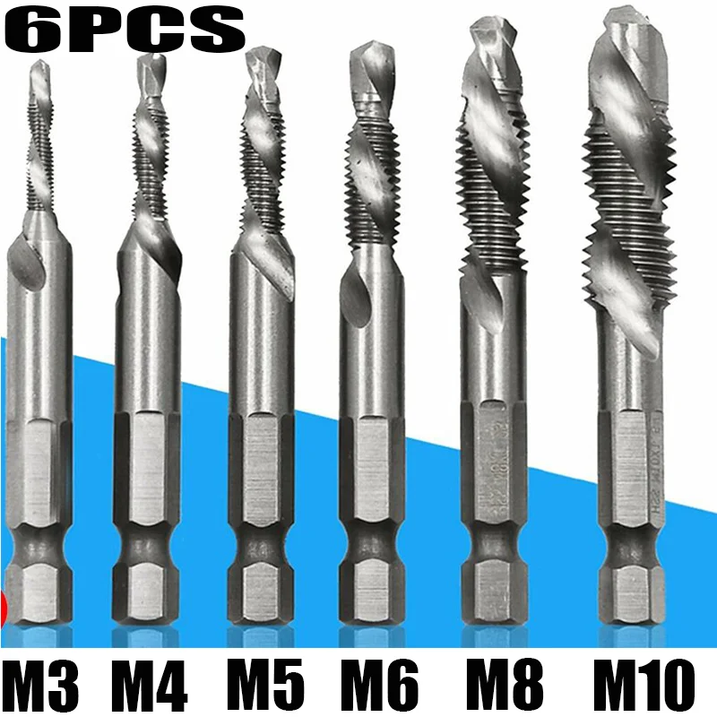 

6 шт. сверло с шестигранным хвостовиком с титановым покрытием