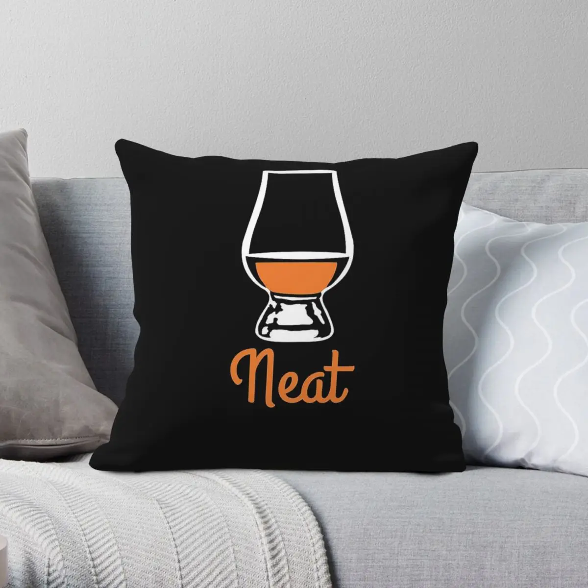 Bourbon Whiskey Neat Square Pillowcase Polyester Linen Velvet Pattern Zip Decor Pillow Case Home Cushion Cover 18