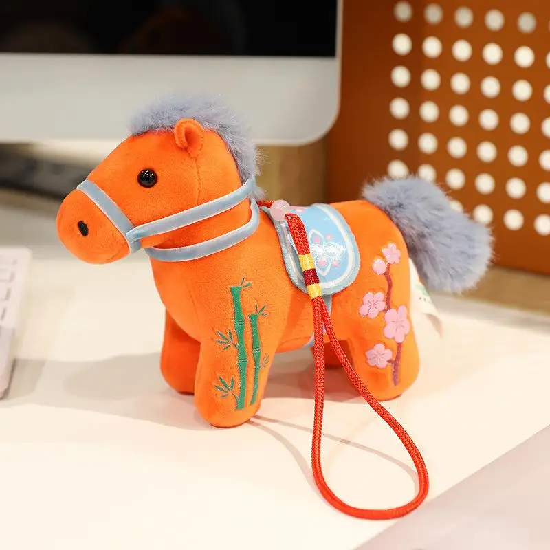 

Soft Embroidery Pony Plush Keychain Cartoon Stuffed Doll Keyring Backpack Hanging Decoration Student Bag Pendant Key Holder Gift
