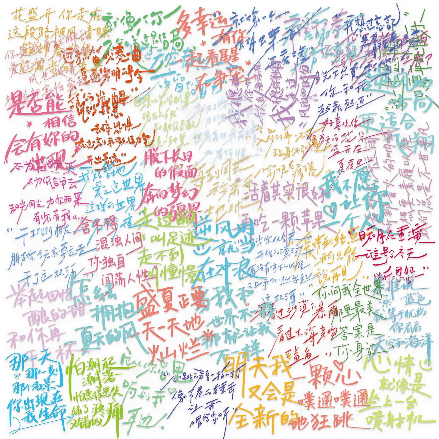 50 قطعة من ملصقات الكلمات الملونة المطلية على الجدران للكمبيوتر المحمول وزجاجة المياه والأمتعة والزينة للهاتف وملصقات مقاومة للماء