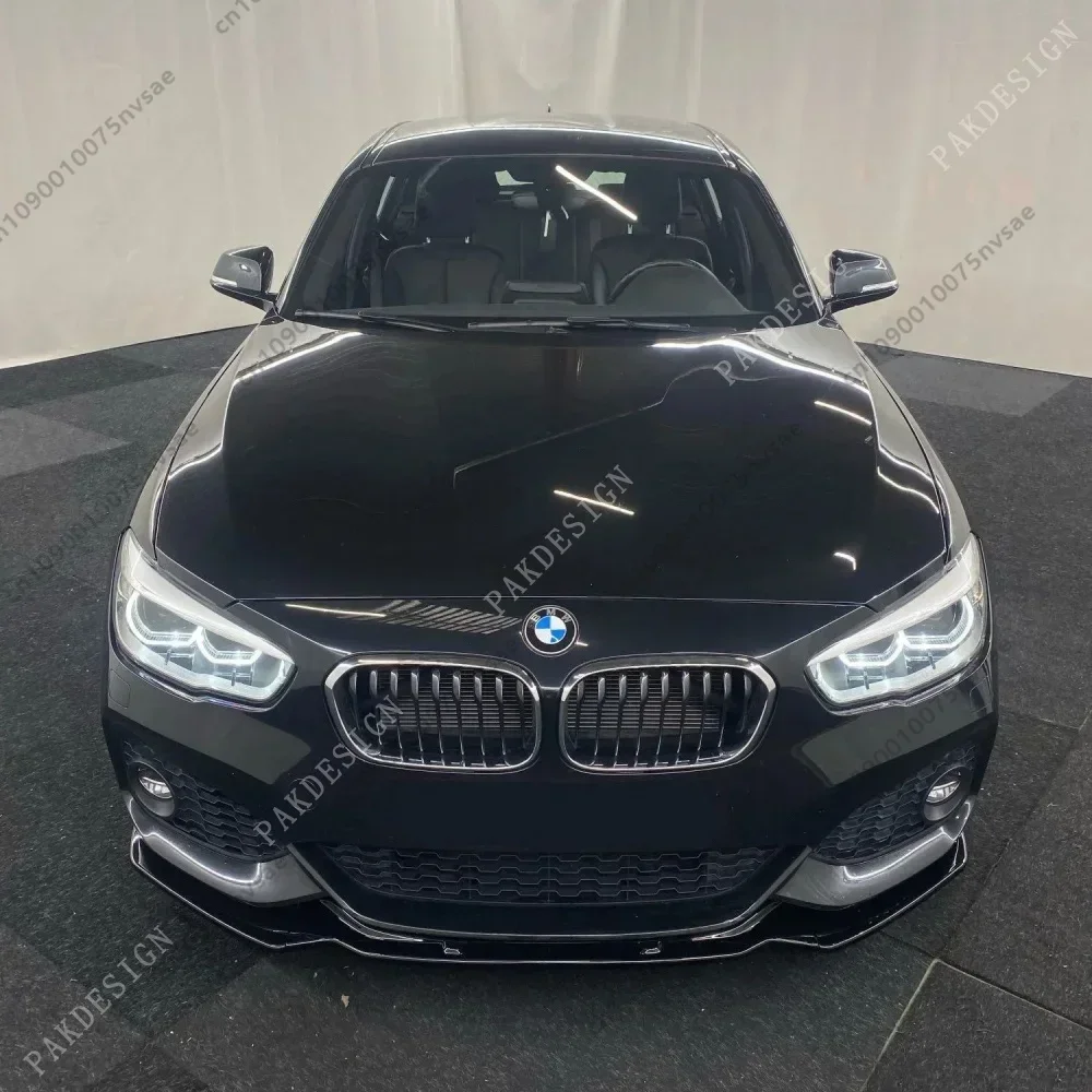 BMW 1 시리즈 F20 F21 2015-2019 LCI 116i 118i 120i M135 M140i M팩 스타일용 자동차 프론트 범퍼 립 스포일러 스플리터 바디킷 ABS 썸네일 3