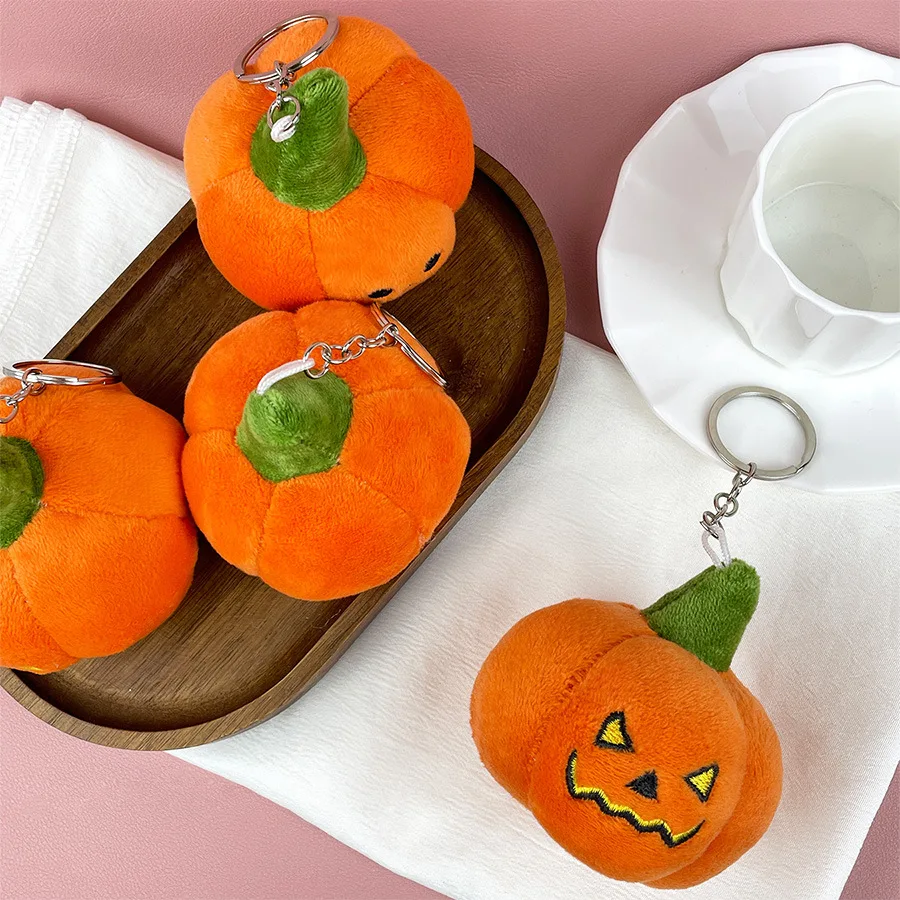 Portachiavi in peluche zucca di Halloween Simpatico peluche Fantasma Ciondolo Borsa Fascino Zaino Accessori per clip Regali per decorazioni per feste horror