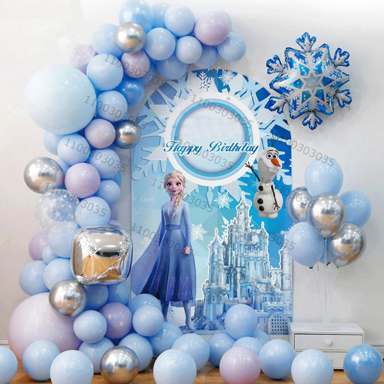 

106pcs Frozen Elsa Snowflake Foil Balloons Garland Kit Blue Purple Latex Balloon Kids Birthday Party Globos Decorations