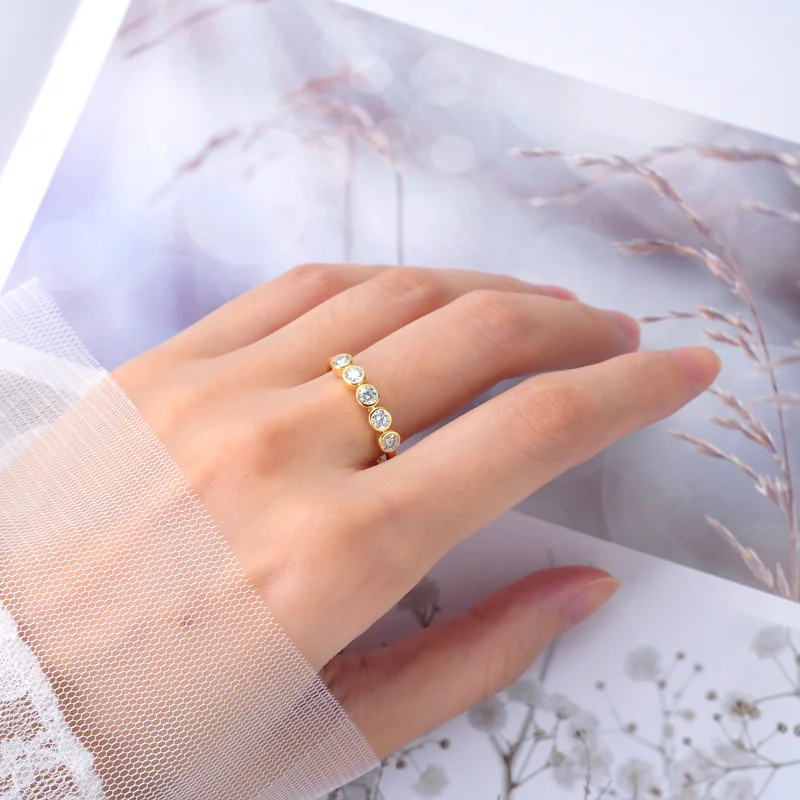 New stylish and versatile ring, pure silver S925, moissanite, niche high-end fashion stackable ring