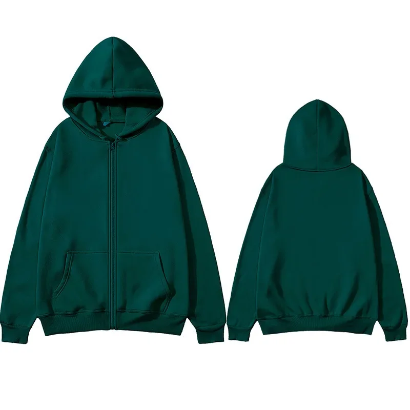 2025 Spring and Autumn New Fashionable Casual Zipper Hoodie for Men and Women Couple Style Sports Slow Running Loose Sweatshirt image 3