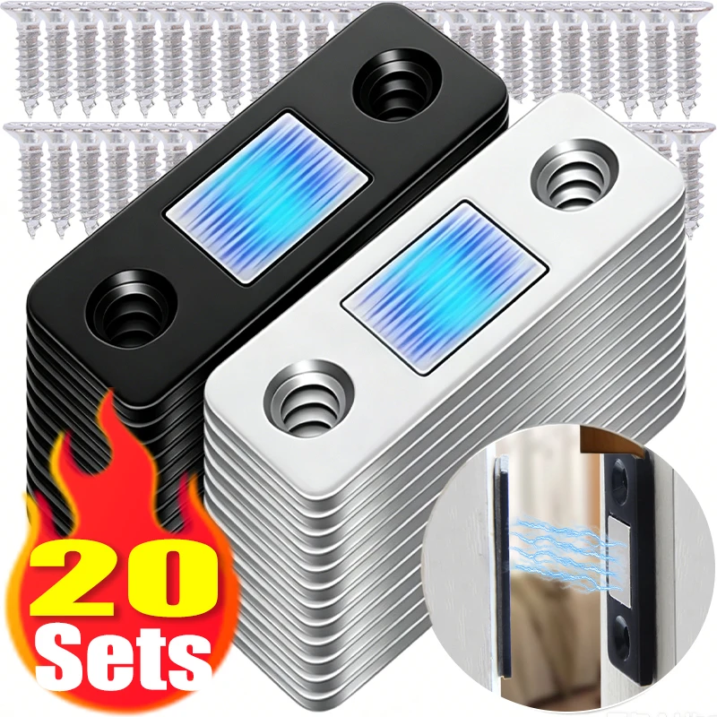 Ultra-Thin Magnetic Door Catch Ultra-Thin Cabinet Catches Door Closed Magnets Sheet Adhesive Closet Drawer Window Magnet Latches