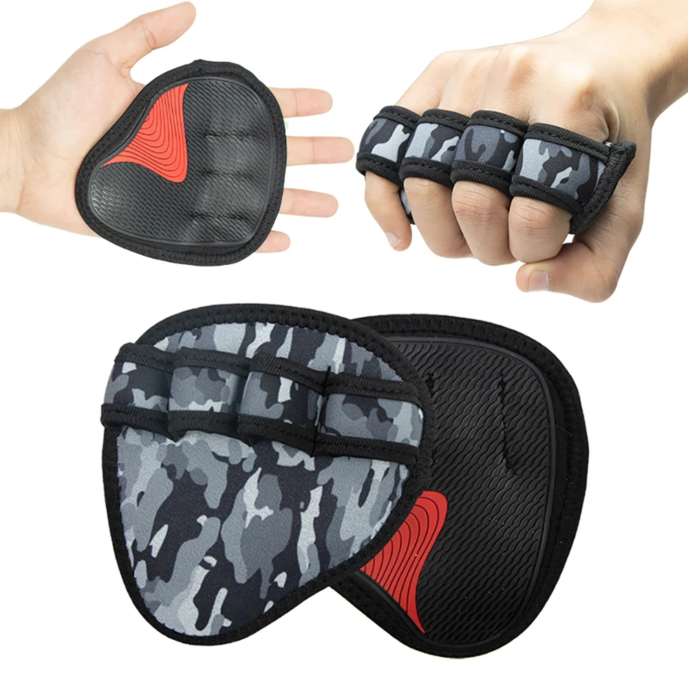 Almohadillas de agarre de neopreno para levantamiento de pesas, guantes de entrenamiento para gimnasio, protectores de manos para levantamiento de