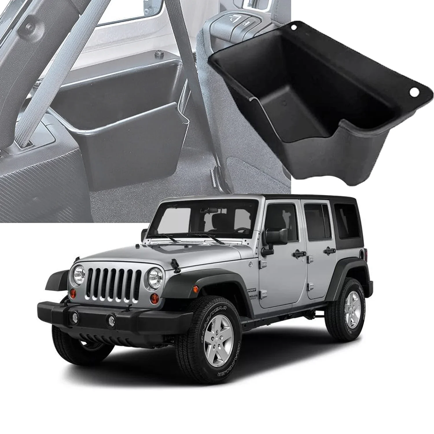 Car Storage Bin Rear Trunk Box Organizer Interior Goods Drink Holder for Jeep Wrangler JL Sahara 4-Door