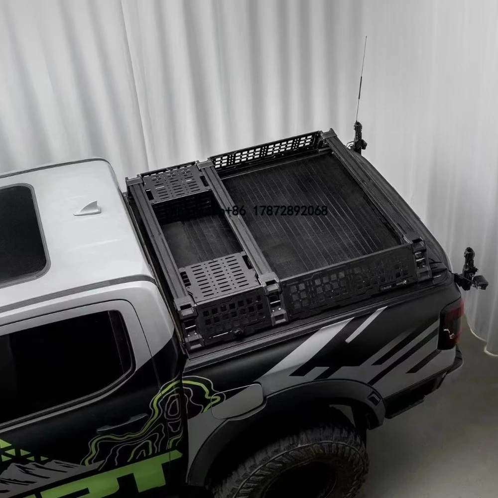 

Sport Chase Rack with LED Light for Ranger T9 and Next Gen. Pickup Truck AL-Mg Alloy No Drill Integrated Roof Rack Roll Bar