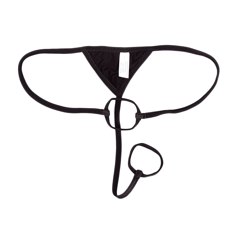 

New Men's Sexy Underwear Thong with Double Circle Elastic T back Bikini Style String Available in Black/Red/Purple/Rose Colors