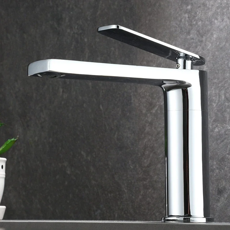 Hot and cold antique copper basin faucet, bathroom, bathroom counter basin, hot and cold splash-proof faucet for household use
