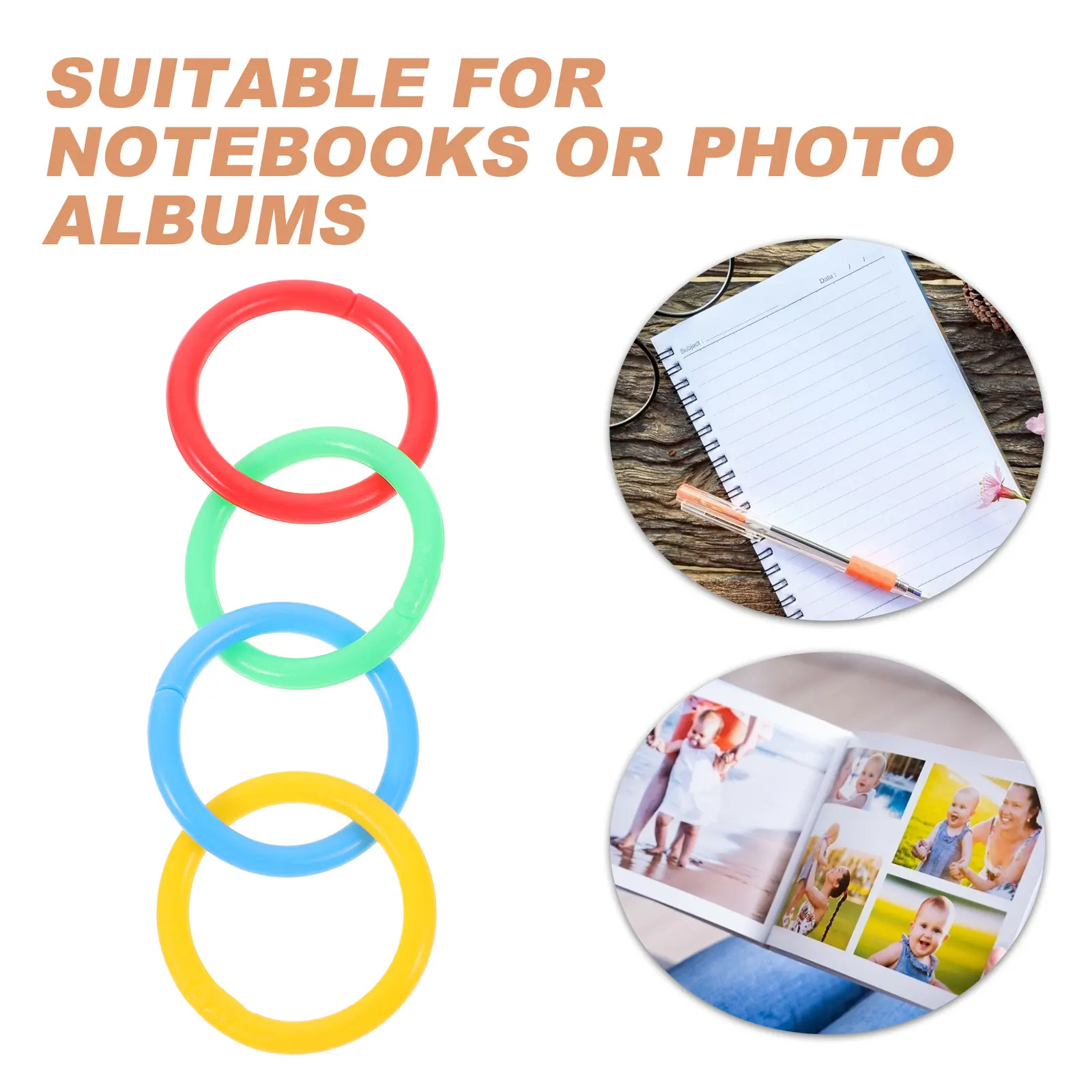 ห่วงพลาสติกสำหรับเข้าเล่ม 40 ชิ้น แบบยืดหยุ่น ใช้ซ้ำได้ สำหรับงาน DIY อัลบั้มรูปภาพ สมุดภาพแบบถอดได้