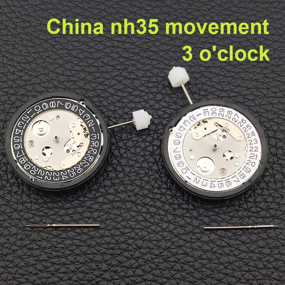 

Китайский механизм nh35, черный/белый, дата, 3 часа, автоматический механизм, высокая точность, 24 камня, замена мода, японский механизм NH35