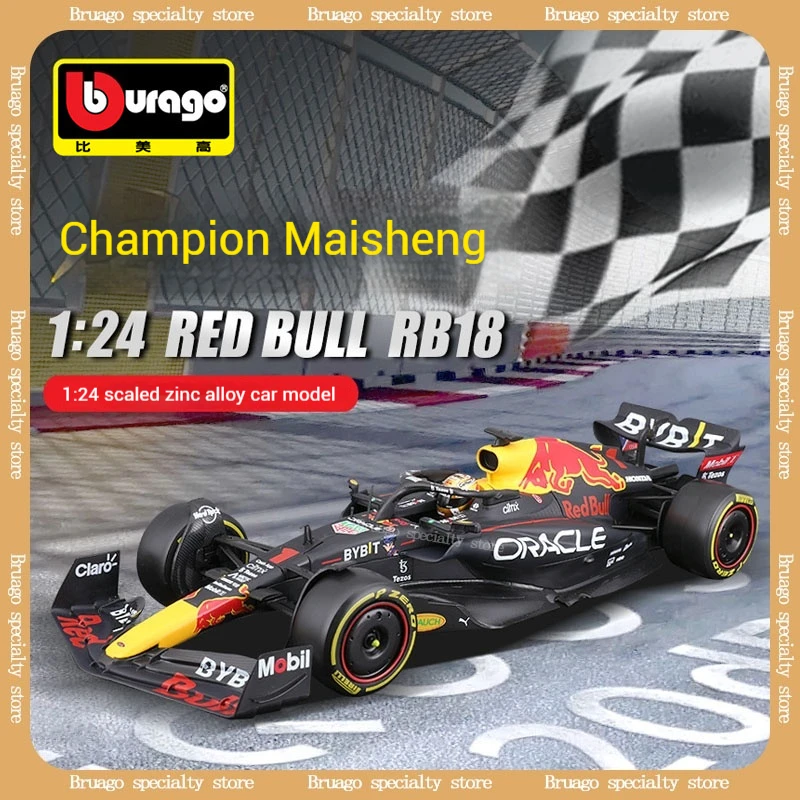 Bruago 1:24 Red Bull Rb18 1 Verstappen 11 Perez F1 Car Model 2022 Alloy Simulation Car Model Formula Racing Toy Ornament Gift