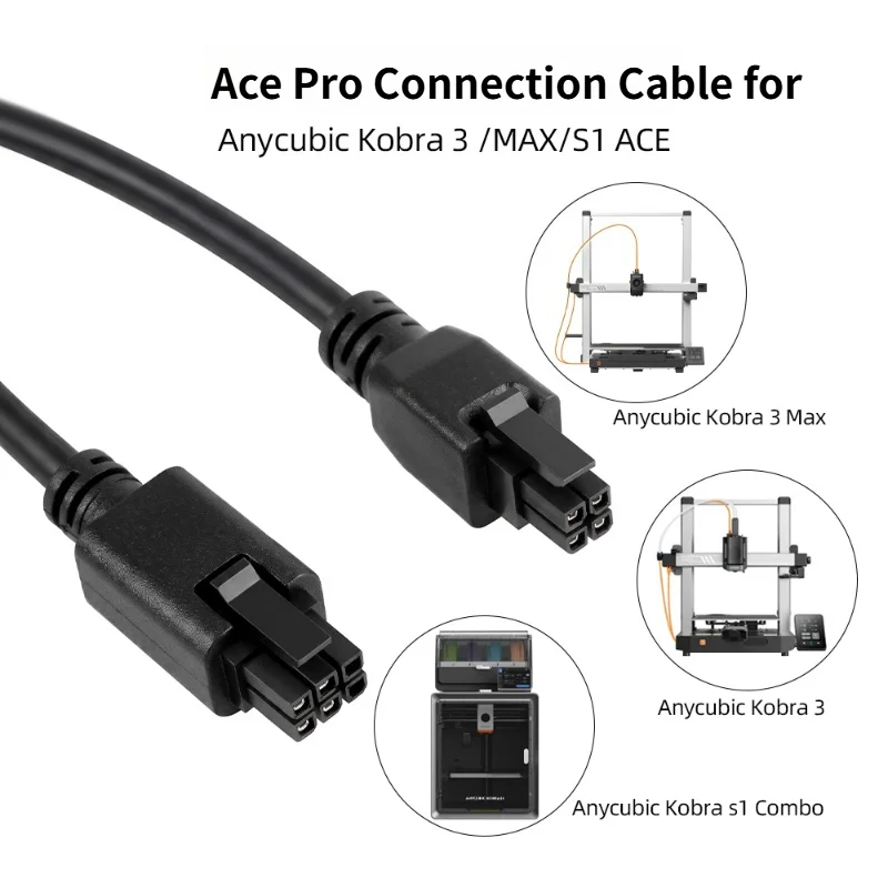 Ace Pro Verbindungskabel für Anycubic Kobra 3 / Kobra 3 MAX / S1/S1C 3D-Drucker, 4-poliges 1,5 m langes Datenkabel für 3D-Druckerteile – Detail 1