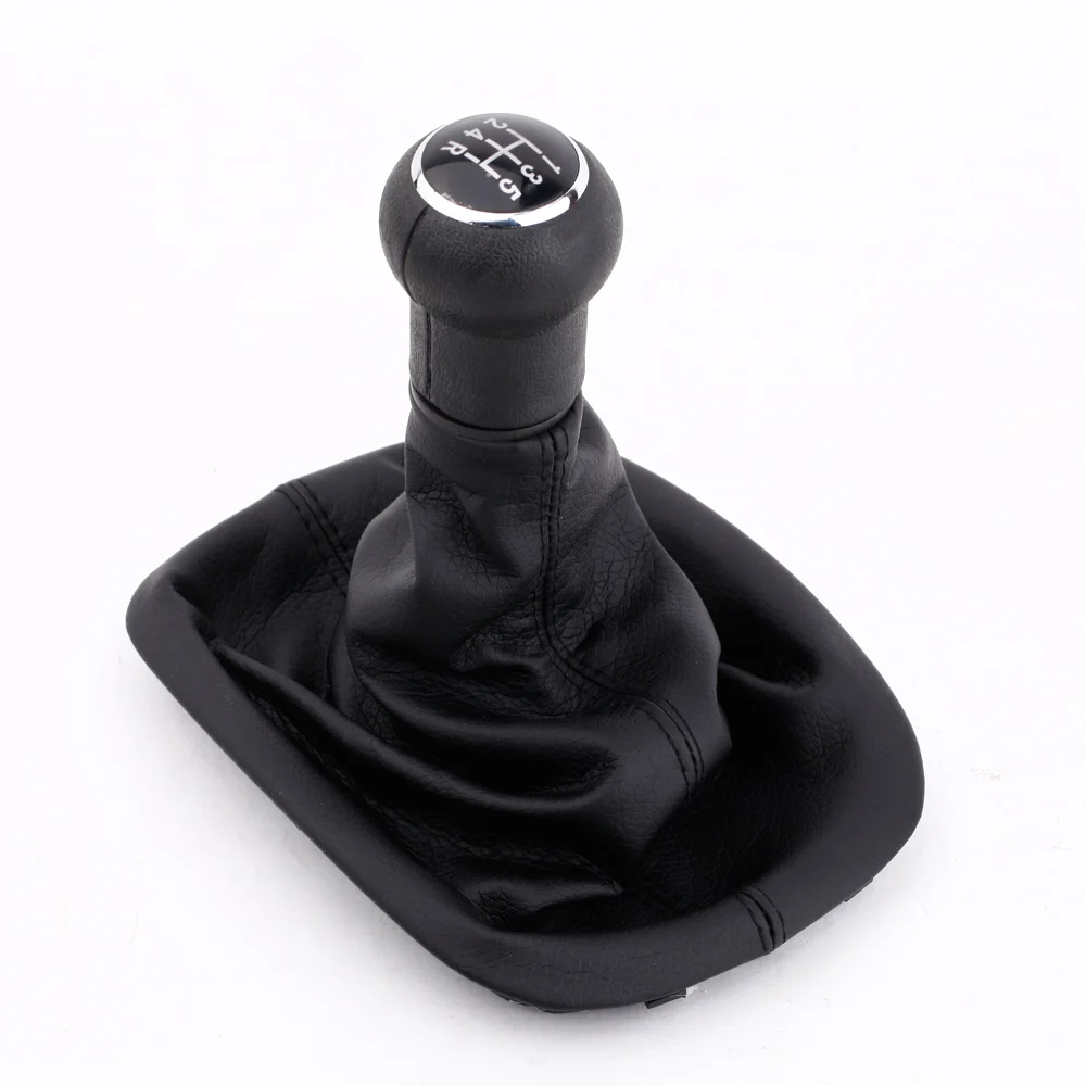 New 5 Speed Gear Shift Knob Gaitor Boot Black PU Leather Shift Knob Boot for VW Passat B5 Volkswagen