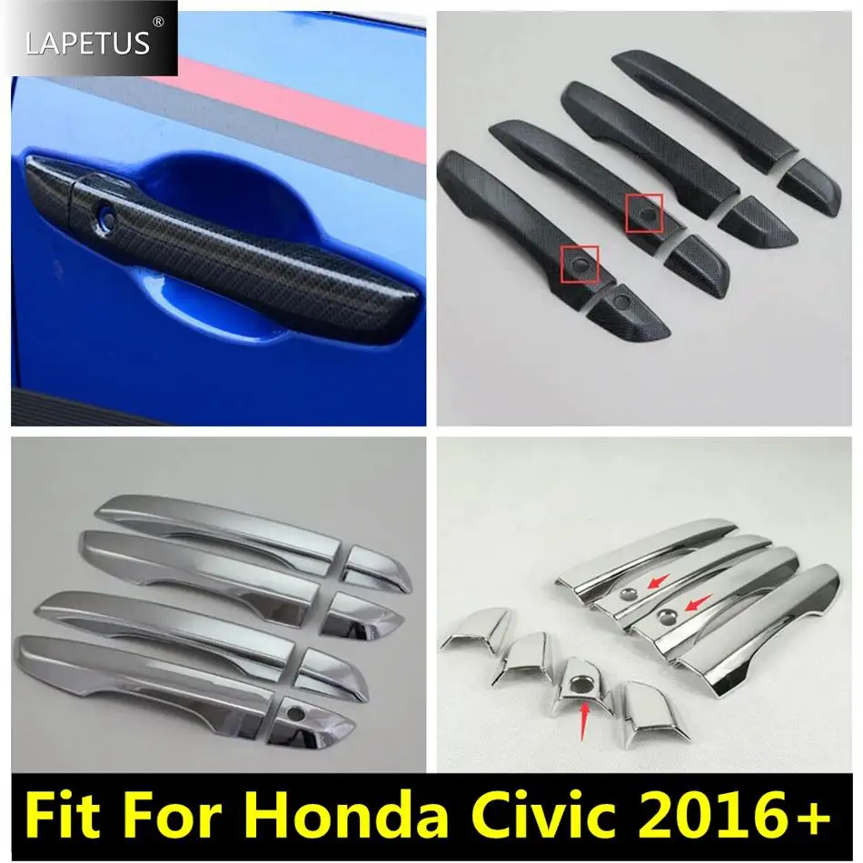 

Car Accessories Side Door Pull Doorknob Handle Catch Decor Protect Cover Trim For Honda Civic 2016 - 2020 Chrome / Carbon Fiber