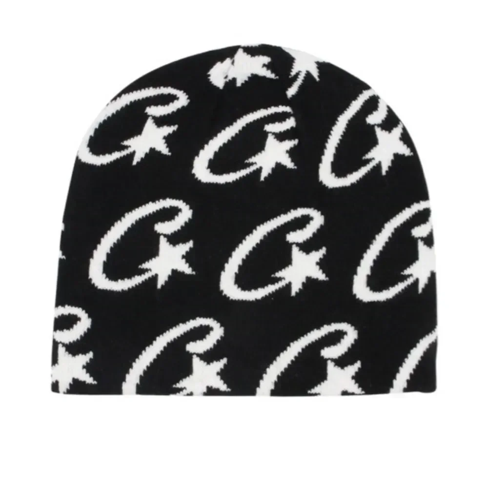 Street Punk woman\'s Hat Hip-hop Popular Ornaments in The 1990s Warm Knitted Wool Men\'s Beanie Wool Y2k