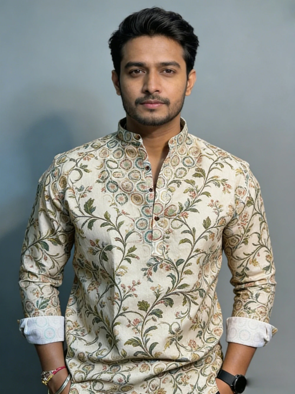 

2026 Men's New Linen Shirt Peacock Feather Plant HD Print Designer Shirt Hawaii Vacation Social Party Men's Clothing for You