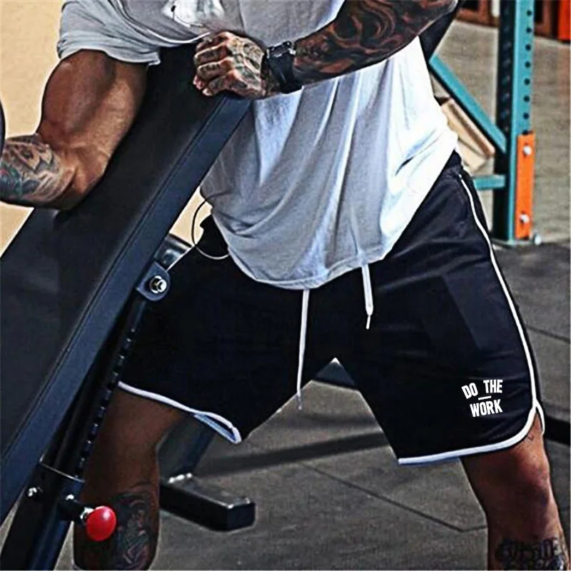 Summer Mens Gyms Workout  Pumping iron Sports Bodybuilding Fitness Mesh Weight Lifting  Cool Shorts with Pockets Athletic shorts