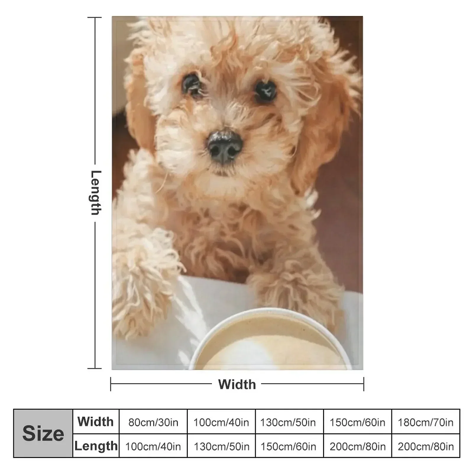 Cute Dog cockapoo Coffee Design Throw Blanket warm winter Soft Luxury Thicken anime halloween Soft Beds Blankets