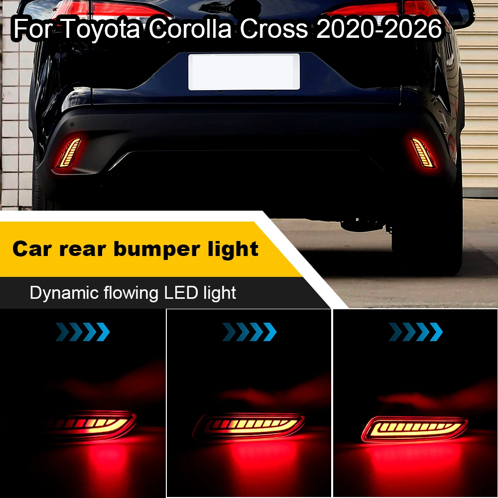 For Toyota Corolla Cross 2020 2021 2022 2023 2024 2025 2026 LED Car Rear Bumper Lamp Warning Brake Light LED Dynamic Light