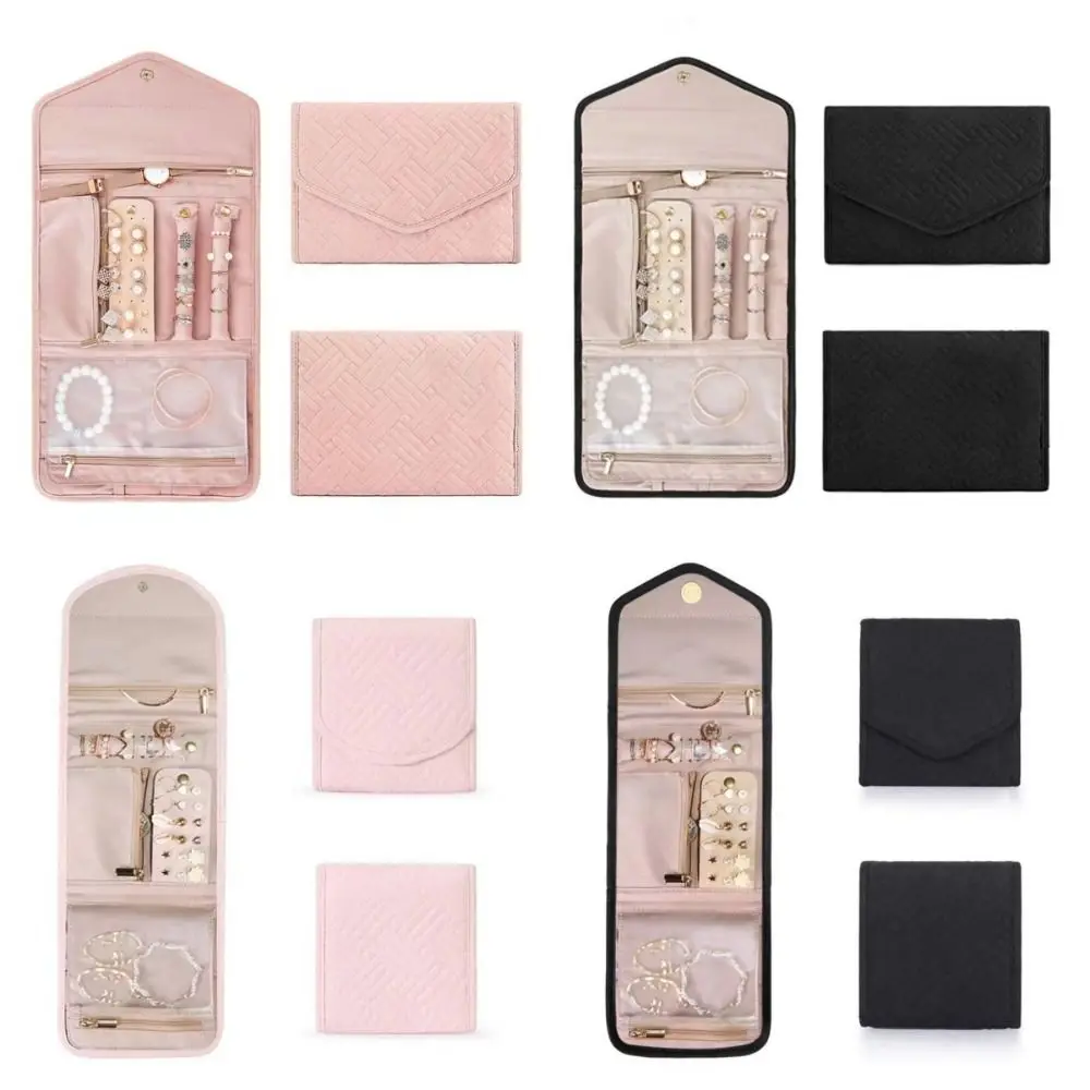 

Foldable Portable Travel Jewelry Bag Necklace Earrings Jewelry Case Organizer Rings Packing Bag Journey Storage Bags
