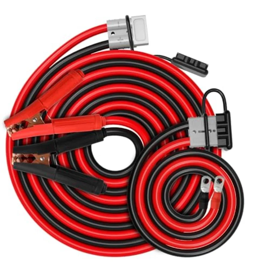 

1 Gauge 30FT Heavy Duty Jumper Cables with Quick-Connect Plug 1000A Booster Cables for Cars Trucks and SUVs for 12V and 24V Car