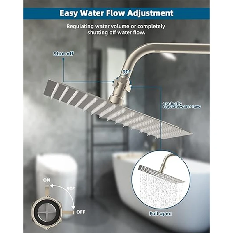 Válvula de control de flujo de cabezal de ducha de 2 uds, válvula de vía recta válvula de interruptor G1/2 de 4 puntos, válvula de parada de ducha de interruptor duradera fácil de usar