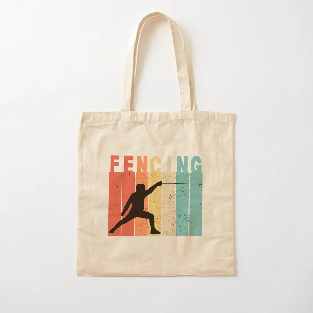 

Retro Fencing, Vintage Fencing Tote Bag Customizable tote bag Shopper handbag Women's beach bags Custom bag Canvas Tote
