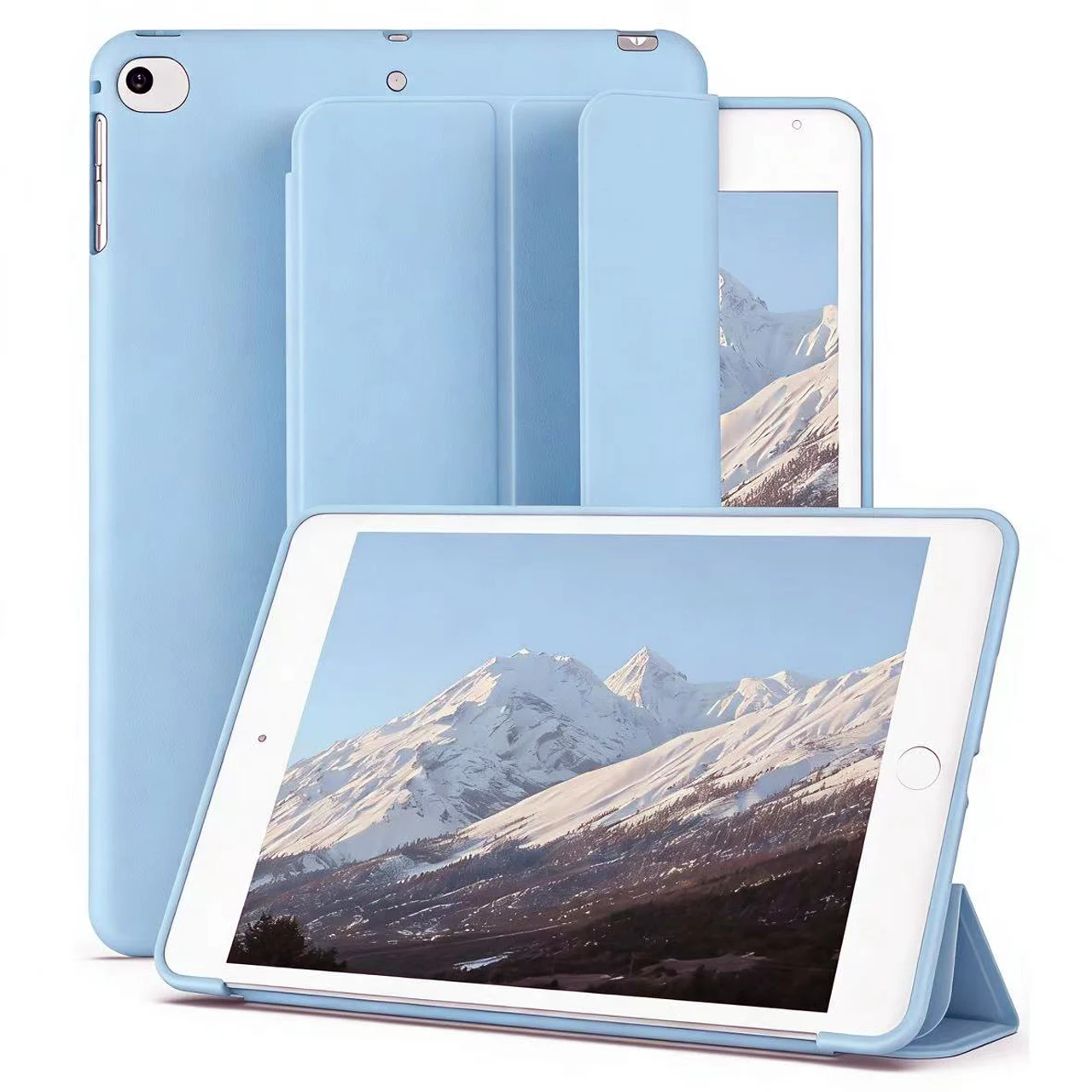 For iPad 5th 6th Generation 9.7 2017/2018 Magnetic Flip Stand Smart Cover, iPad Air 9.7 (2013/2014) Soft Silicone Case