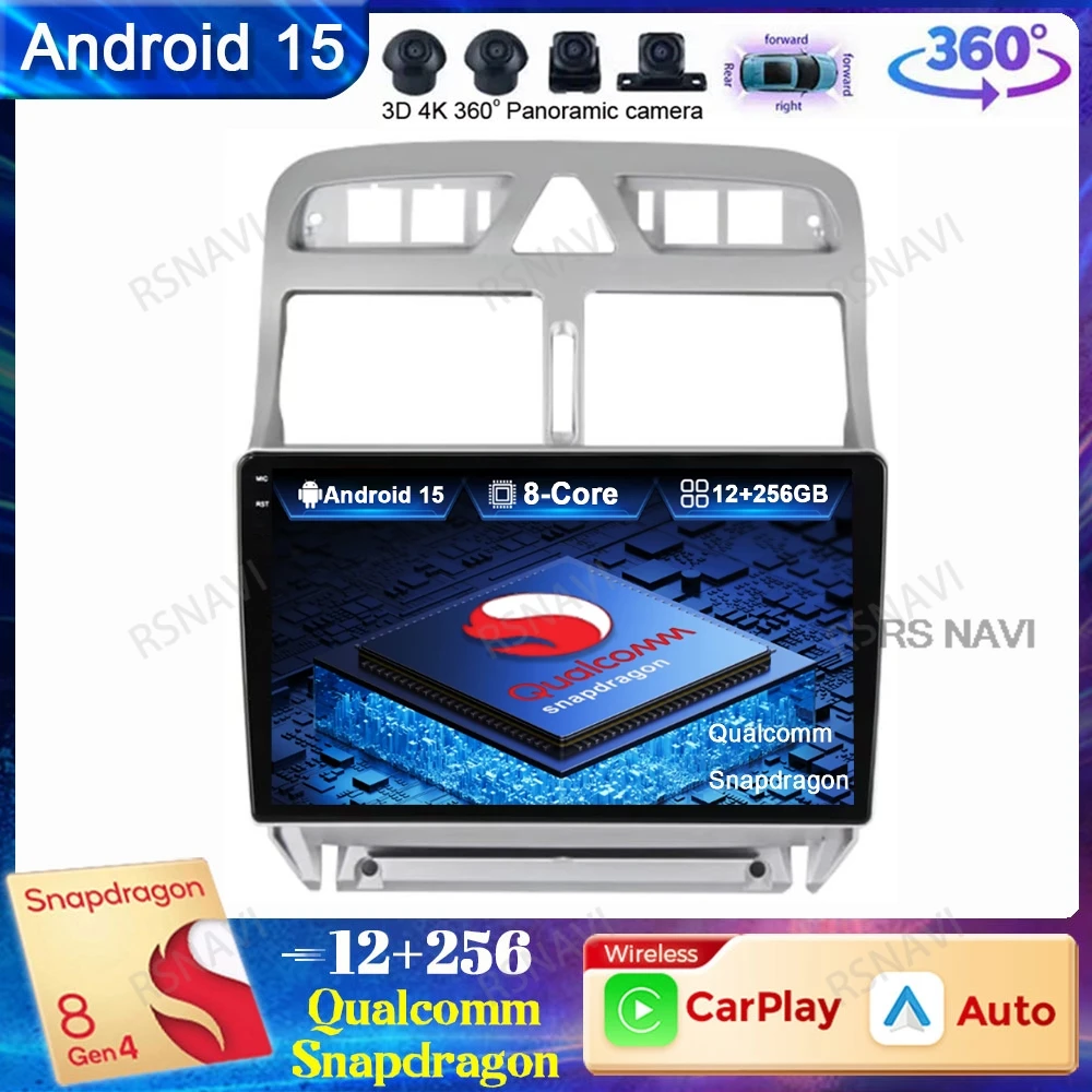 

Автомобильный радиоприемник Android 15 для Peugeot 307 307CC 307SW 2002-2013, стерео головное устройство DSP, авторадио, Qualcomm GPS BT, мультимедийный DVD QLED