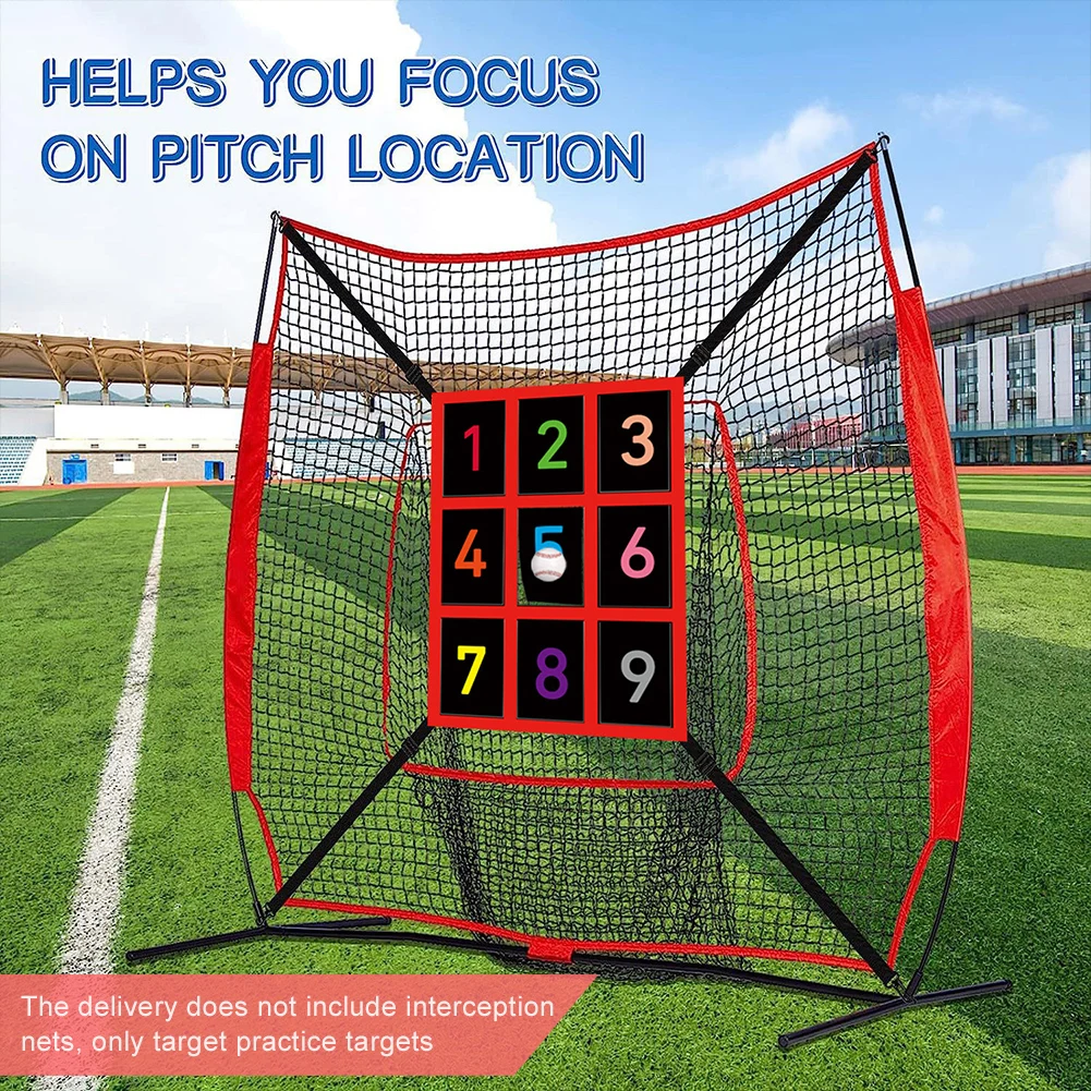 9-Section Numbered Strike Zone Target (No Net) Adjustable Pitcher Accuracy Training Aids for Baseball Softball Net