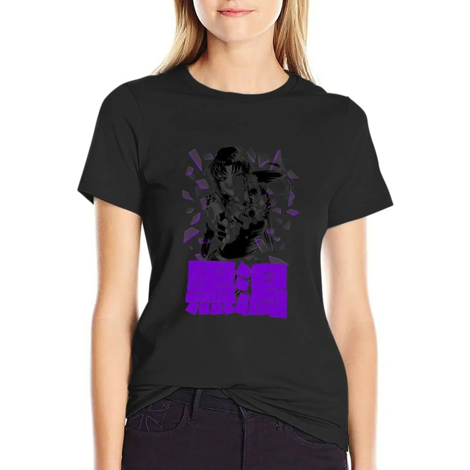 

Shattered Revy (black) T-Shirt female summer top quick-drying sweat summer blouses woman 2025