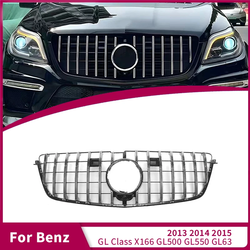 Car Upper Front Bumper Grille Grill for Mercedes-Benz GL Class X166 GL500 GL550 GL63 2013 2014 2015 Radiator Mesh Body Kits