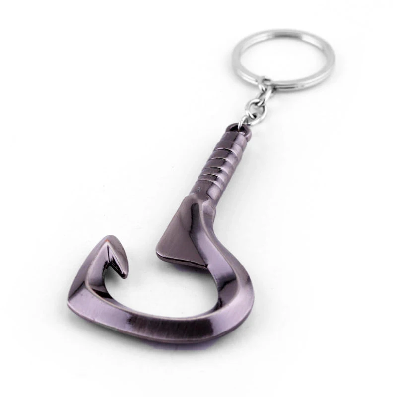 Game Dota 2 Keychain Bottle Opener Pudge Metal Alloy Hook Weapon Model Porte Clef Keyring Pendant Fashion Jewelry Gifts For Men