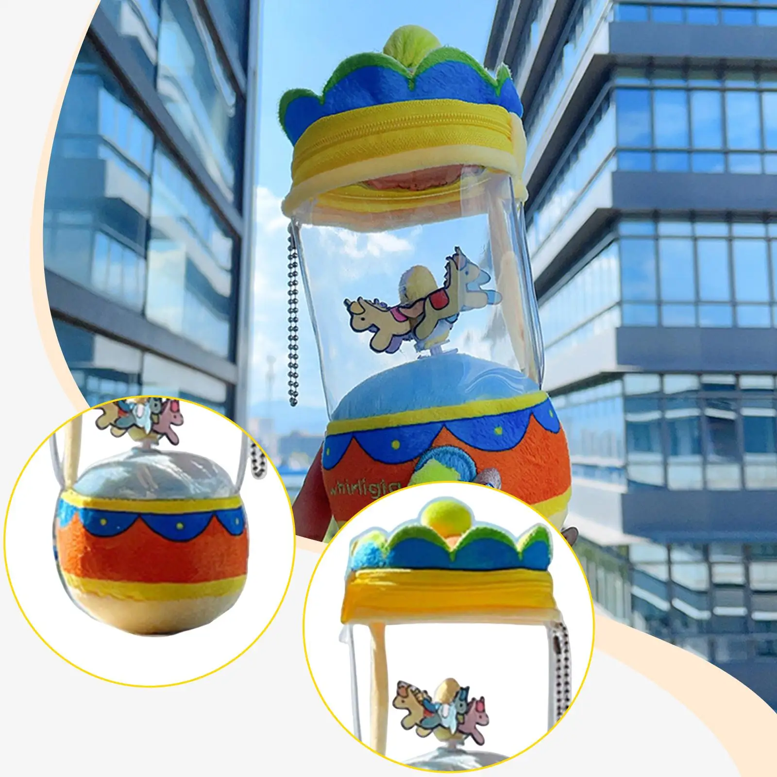 

Drawstring Rotating Plush Toy Decor,Soft Fairground Gifts Multifunctional Hanging Ornament,Kids Baby Interactive Toy,Bag Charm