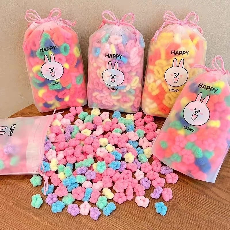 100 Stück Mädchen bunte Haar bänder Set Nylon hochela tisches Gummiband Kinder haar kreise Kinder Haar gummi Haarschmuck