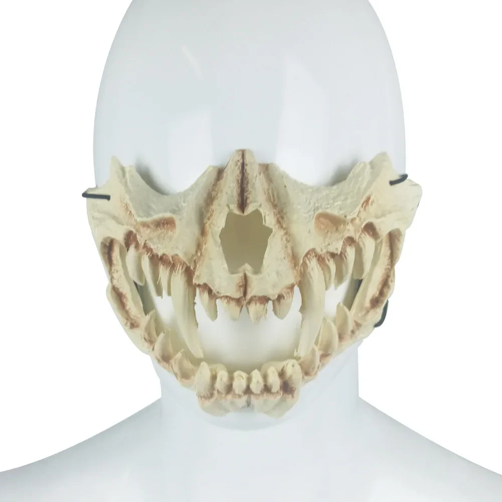 

Skull Animal Bone Skeleton Half Face Costume Anime Terror Demon Mask Cosplay Dance Prom Party Props Halloween Carnival Purim
