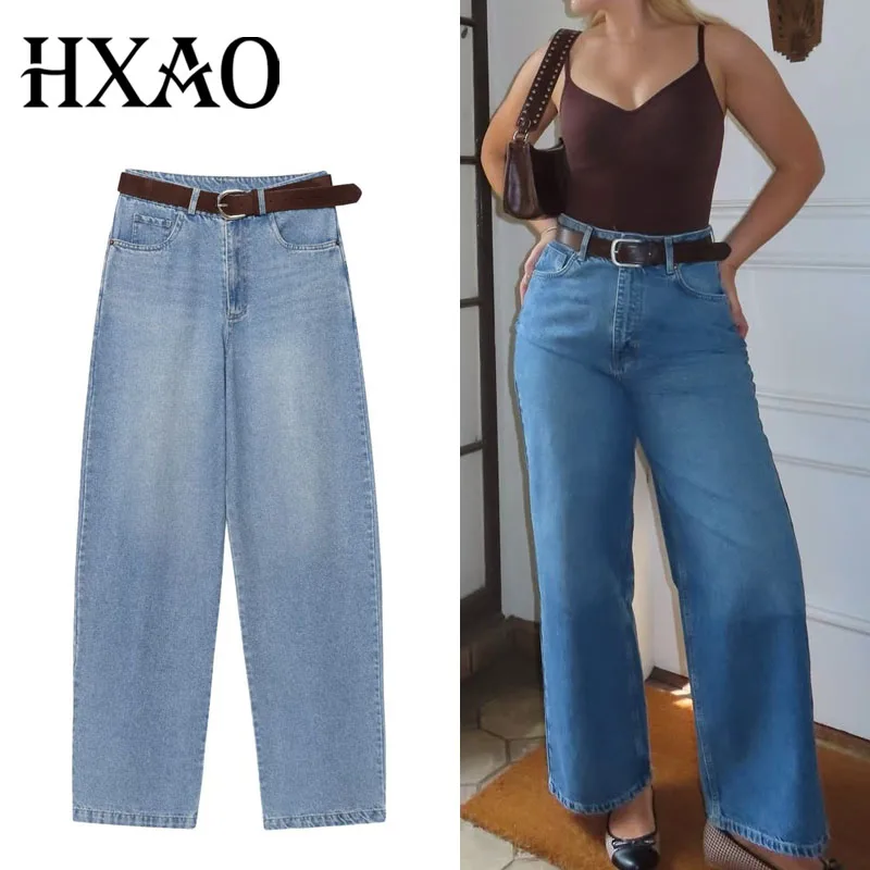 

Джинсы Женские брюки Уличная одежда Модные мешковатые джинсы Летний пояс Y2k Джинсовые брюки Синие ковбойские джинсы в уличном стиле с низкой талией Широкие брюки