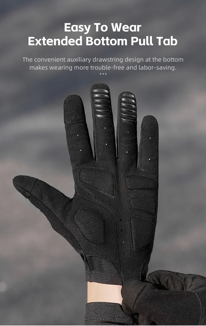 WEST BIKING Fahrradhandschuhe für Herren, atmungsaktiv, mit SBR-Polsterung, stoßdämpfend, mit Touchscreen-Funktion, für Rennrad, Mountainbike, für alle Jahreszeiten, Sport, mit vollen Fingern. – Detail 13